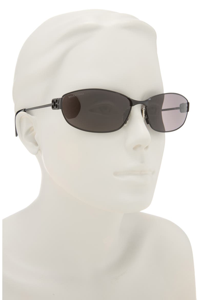 65mm Oversize Oval Sunglasses, Alternate, color, BLACK BLACK GREY