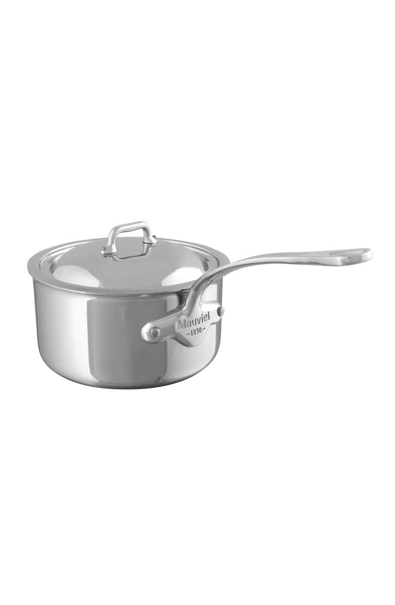 Mauviel M'Cook 3.6 qt Stainless Steel Saucepan & Lid, Main, color, Silver