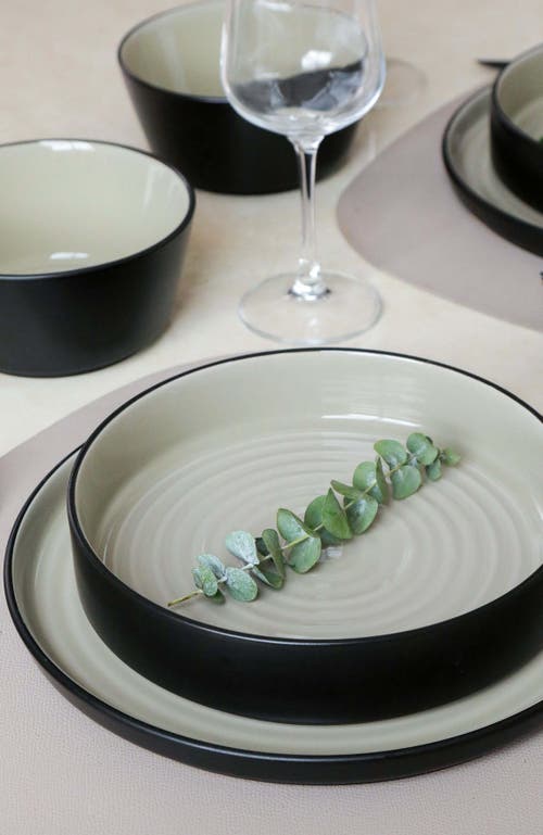 Stone Lain Elica Stoneware 12-piece Dinnerware Set In Black