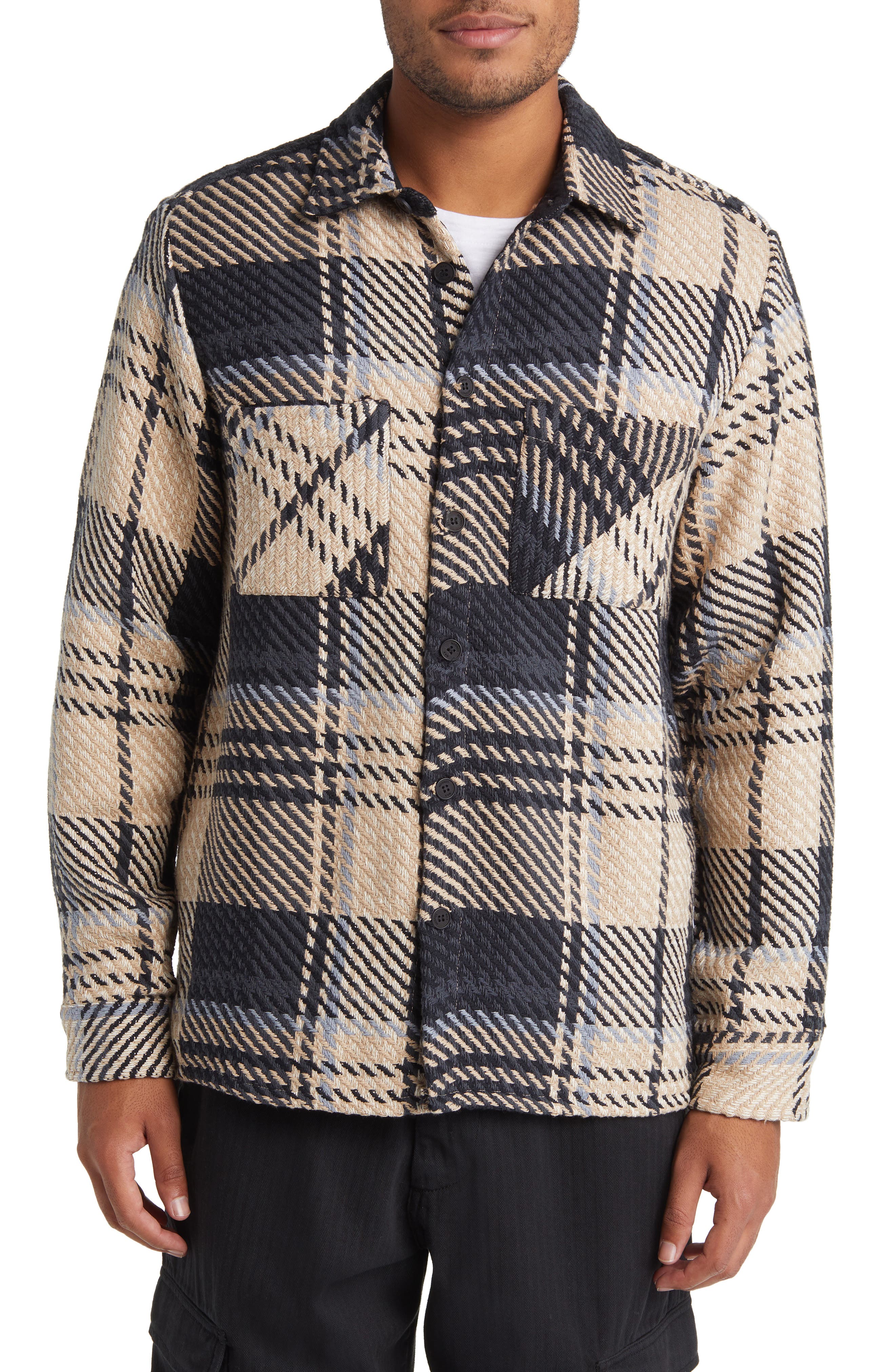 Wax London Whiting Marine Beatnik Button-Up Overshirt (Men