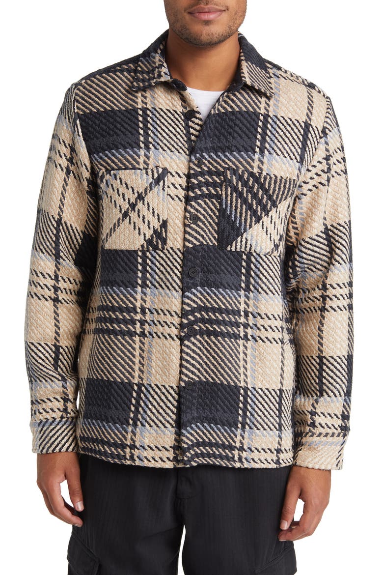Whiting Marine Beatnik Button-Up Overshirt, Alternate, color, BLACK/ ECRU