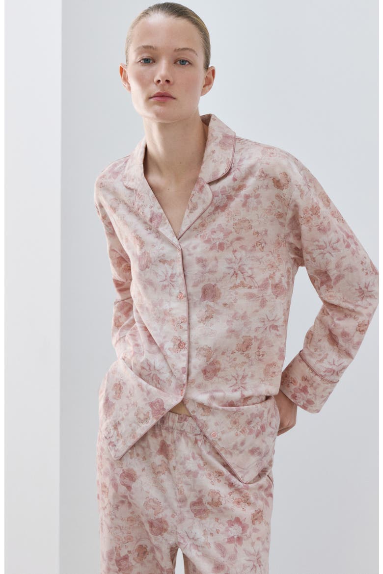 Print Cotton Pajama Pants, Alternate, color, PINK