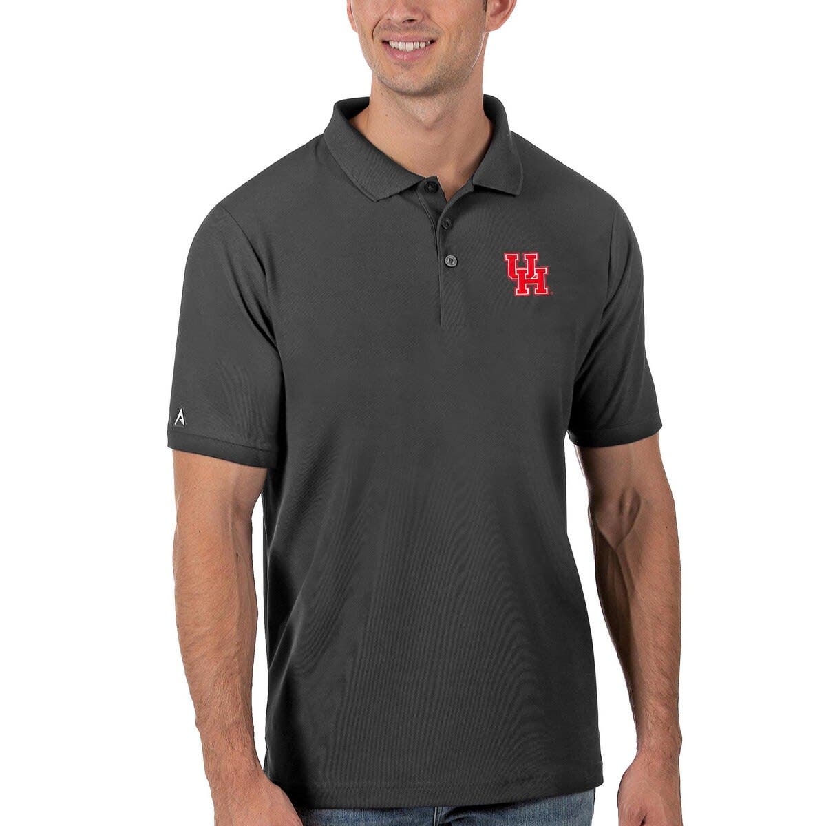 Men's Antigua Anthracite Houston Cougars Legacy Pique Polo - image 2