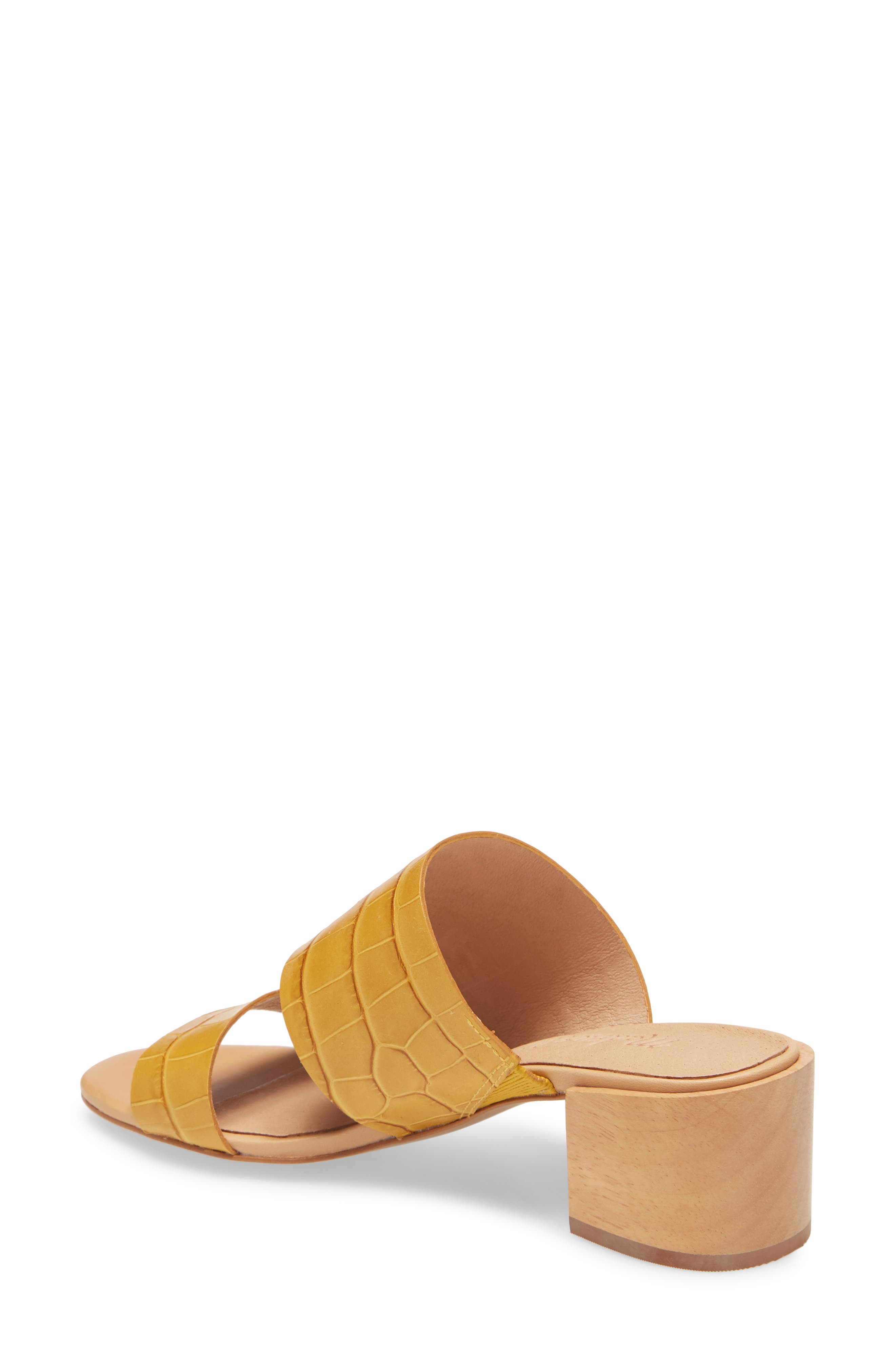Kiera Block Heel Slide, Alternate, color, CUMIN CROCO EMBOSSED