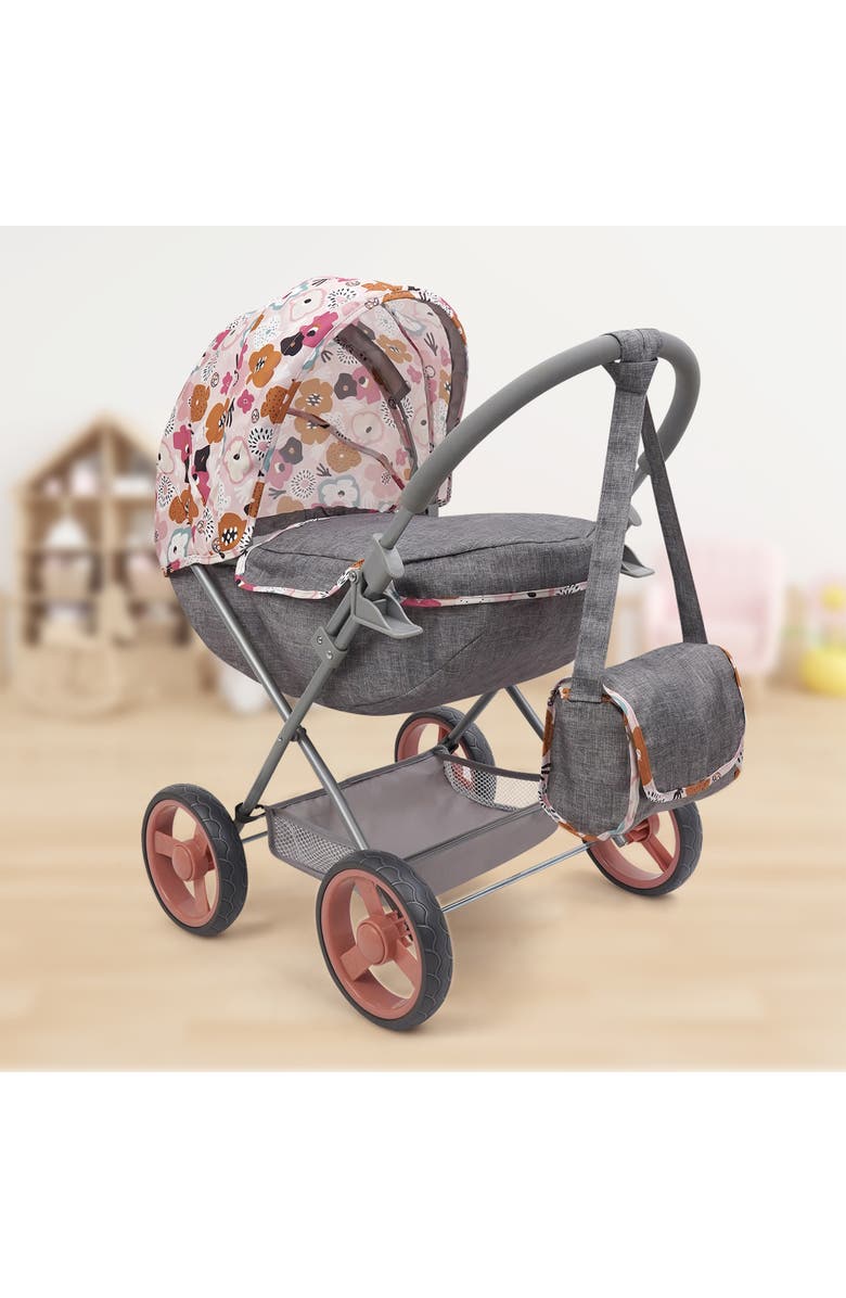 509 Crew Melange Flora Deluxe Doll Pram Matching Shoulder Bag, 3+, Alternate, color, 