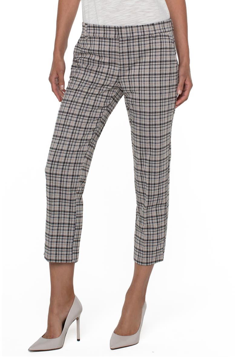 Liverpool Los Angeles Kelsey Plaid Crop Trousers, Main, color,