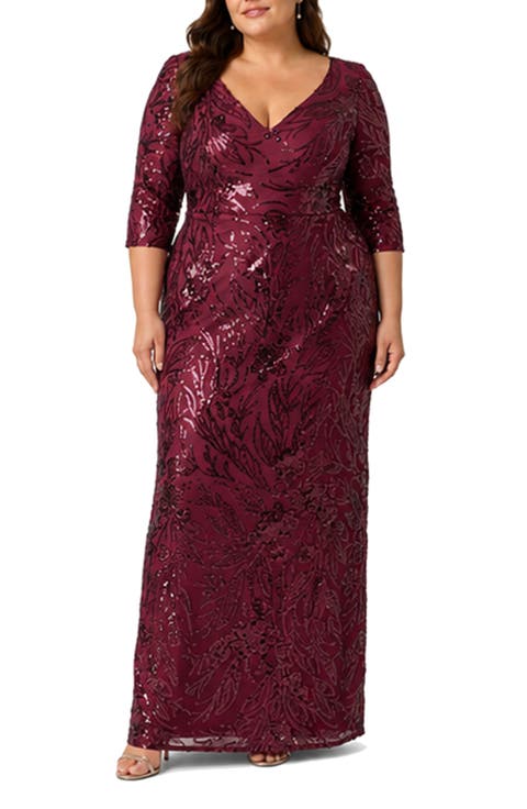 Sequin V-Neck Gown