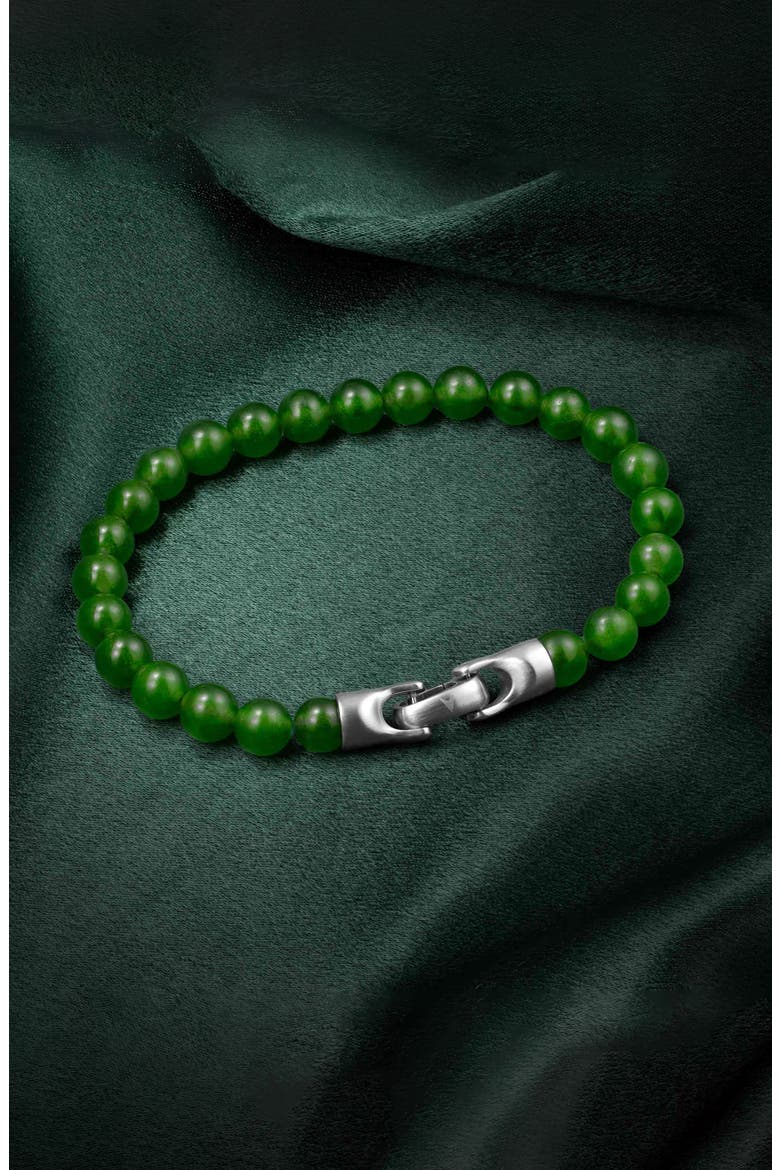 Men's Green Onyx Beaded Bracelet, Alternate, color, GREEN ONYX
