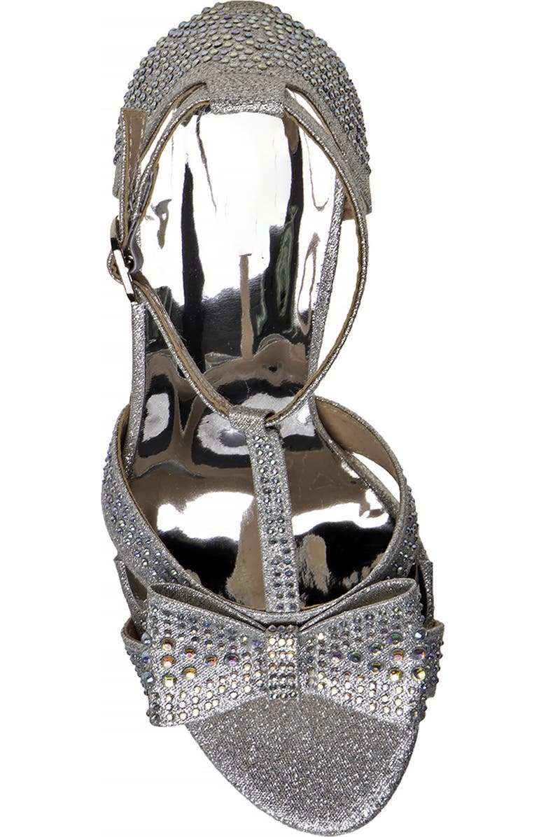 Badgley Mischka Collection Kids' Rhinestone T-Strap Sandal, Alternate, color, Silver
