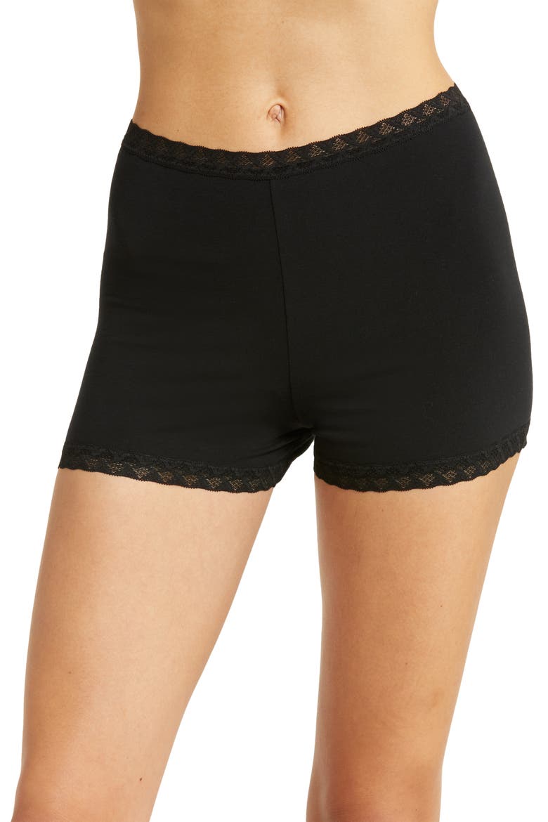 Bliss Stretch Cotton Pajama Shorts, Main, color, BLACK