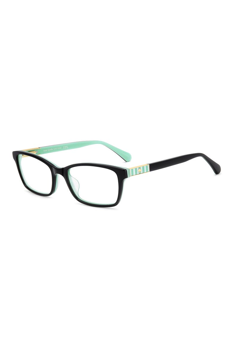 jackeline 50mm rectangular reading glasses, Alternate, color, BLACK GREEN