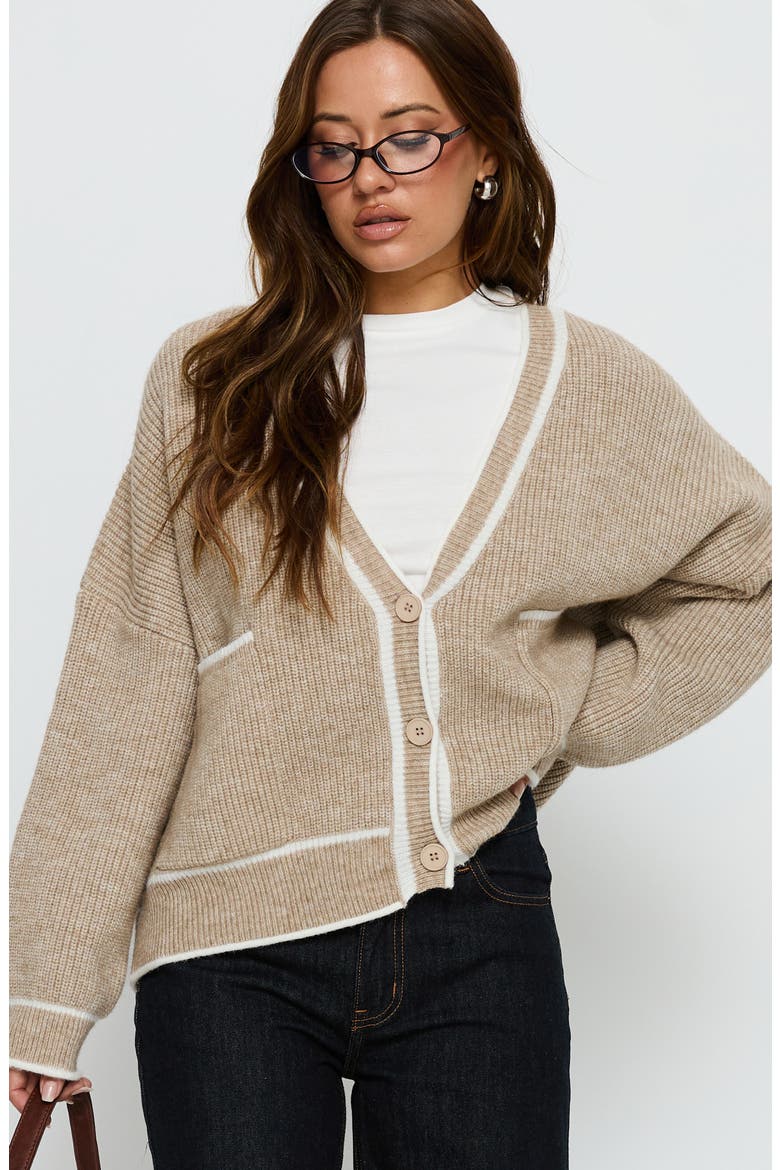 Cressara Contrast Knit Oversized Cardigan, Alternate, color, MULTI