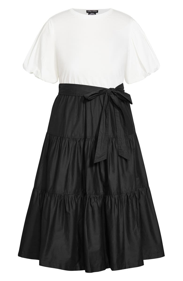 City Chic Maya Puff Sleeve Cotton Maxi Dress, Alternate, color, 