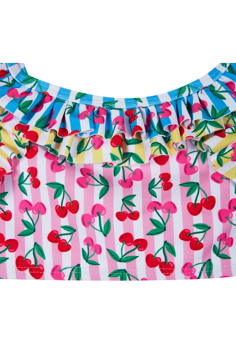 Andy & Evan Floral Two-Piece Bikini Swimsuit & Headband Set, Alternate, color, Purple Mix