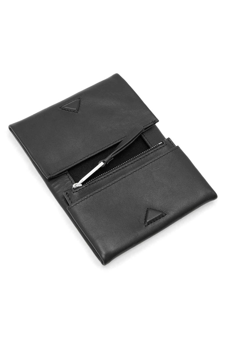 Harluna Leather Bifold Wallet, Alternate, color, BLACK/ SILVER