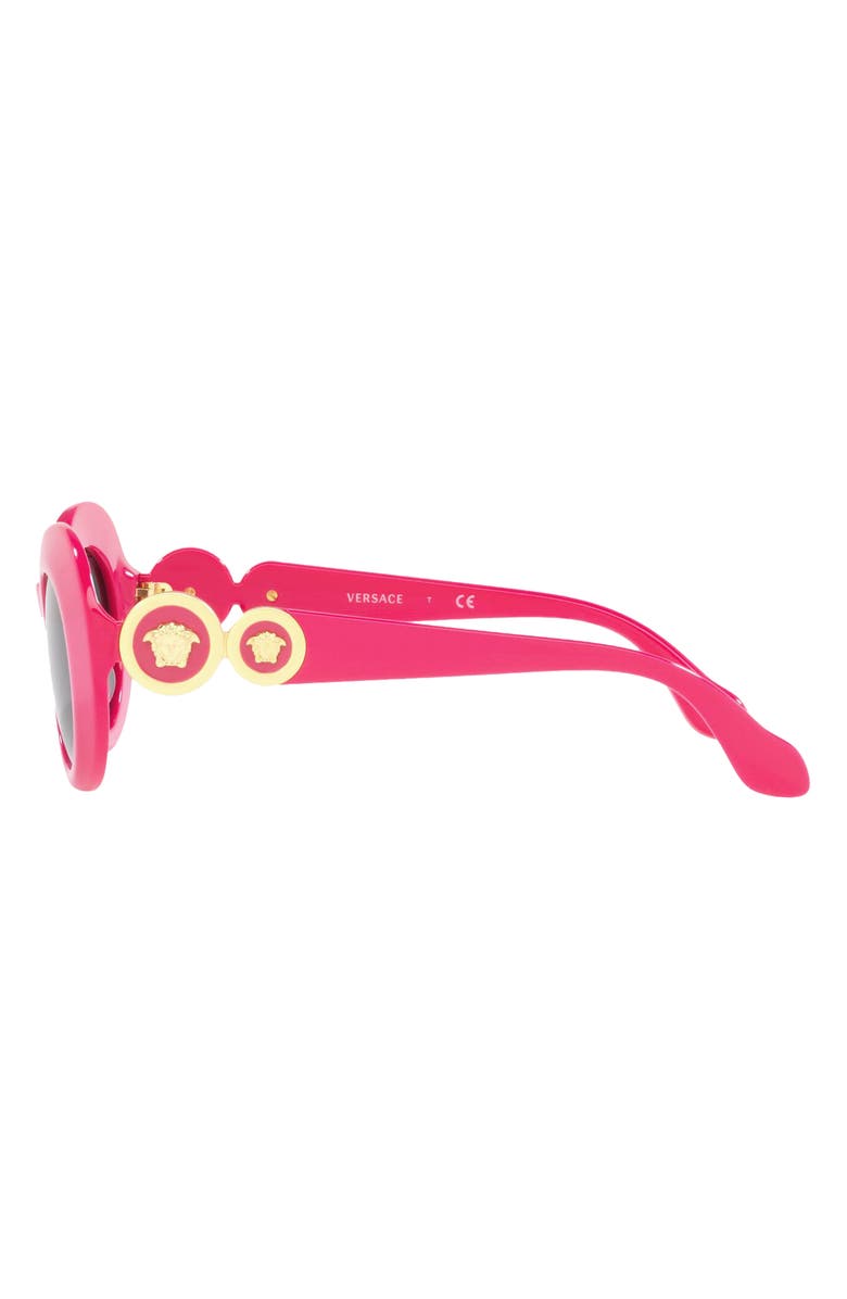 Versace Kids' 45mm Small Oval Sunglasses, Alternate, color, Fuchsia / Dark Grey