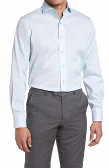 Lorenzo Uomo Trim Fit Textured Microgrid Dress Shirt