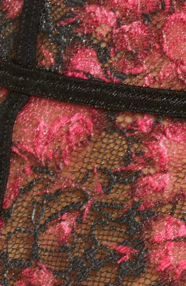 Mapale Lace Open Cup Bra, Garter Belt & Thong, Alternate, color, 