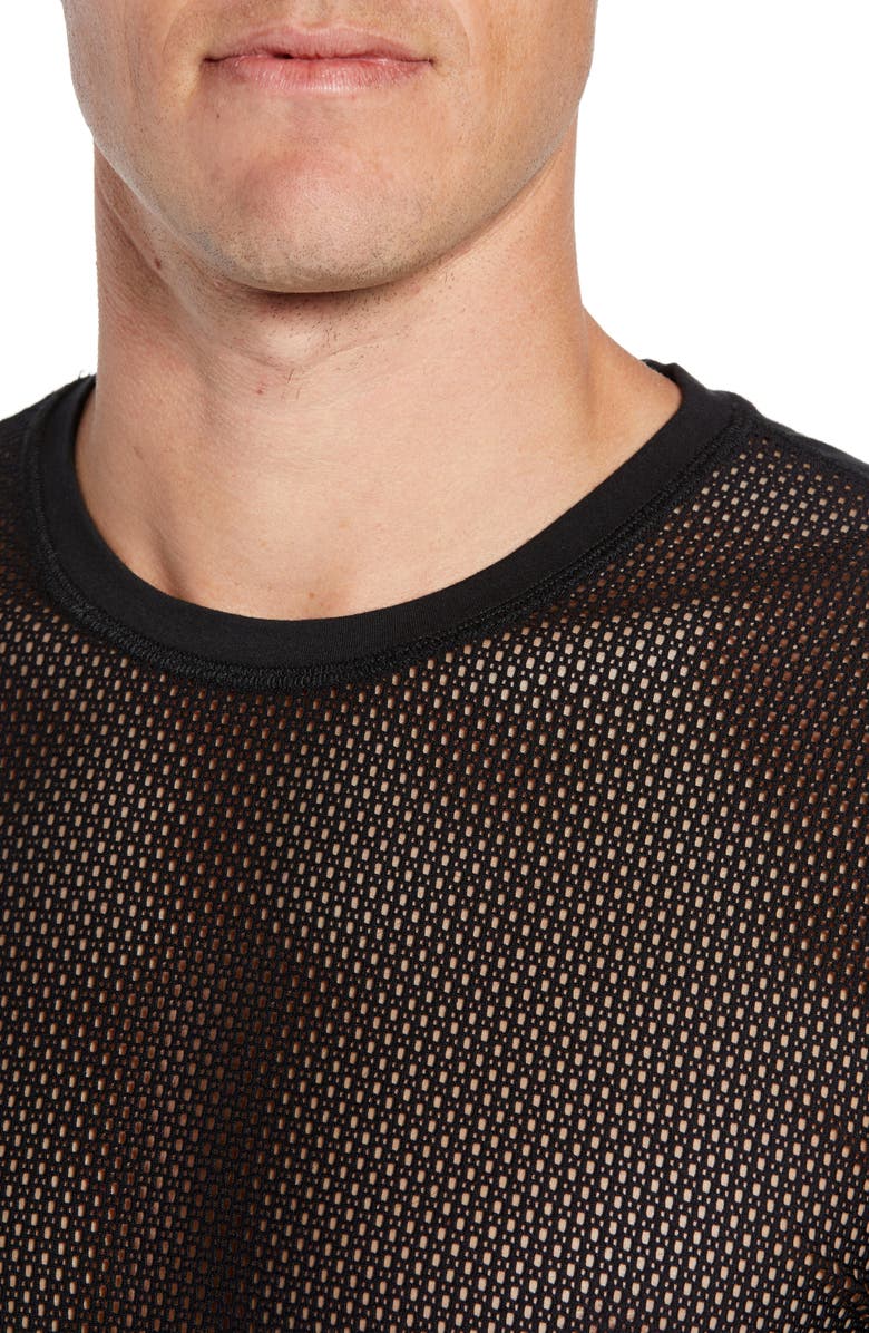 Versace Girocollo Mesh T-Shirt, Alternate, color, 