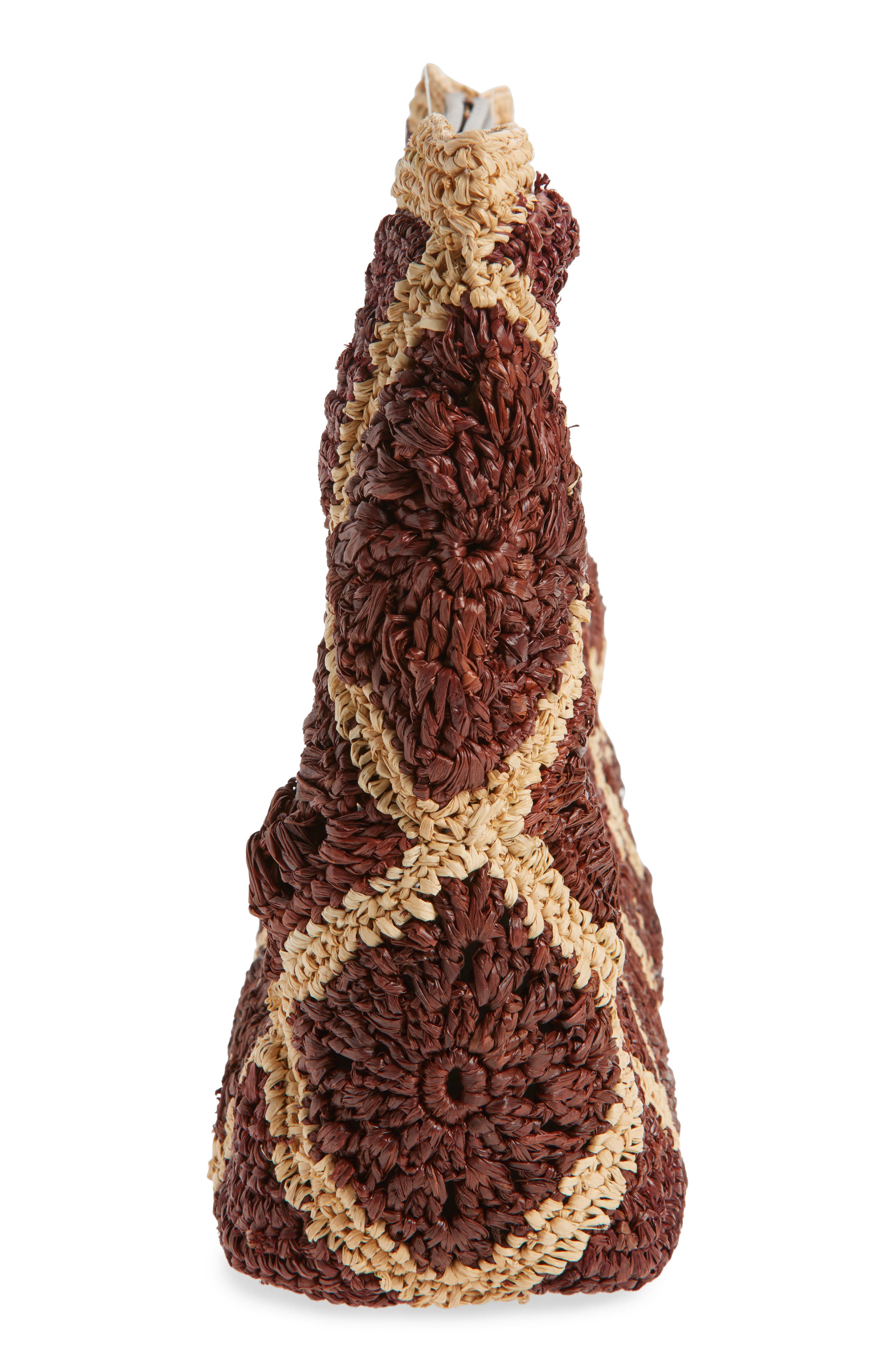 Veronica Beard Vesper Raffia Handbag, Alternate, color, Espresso Multi