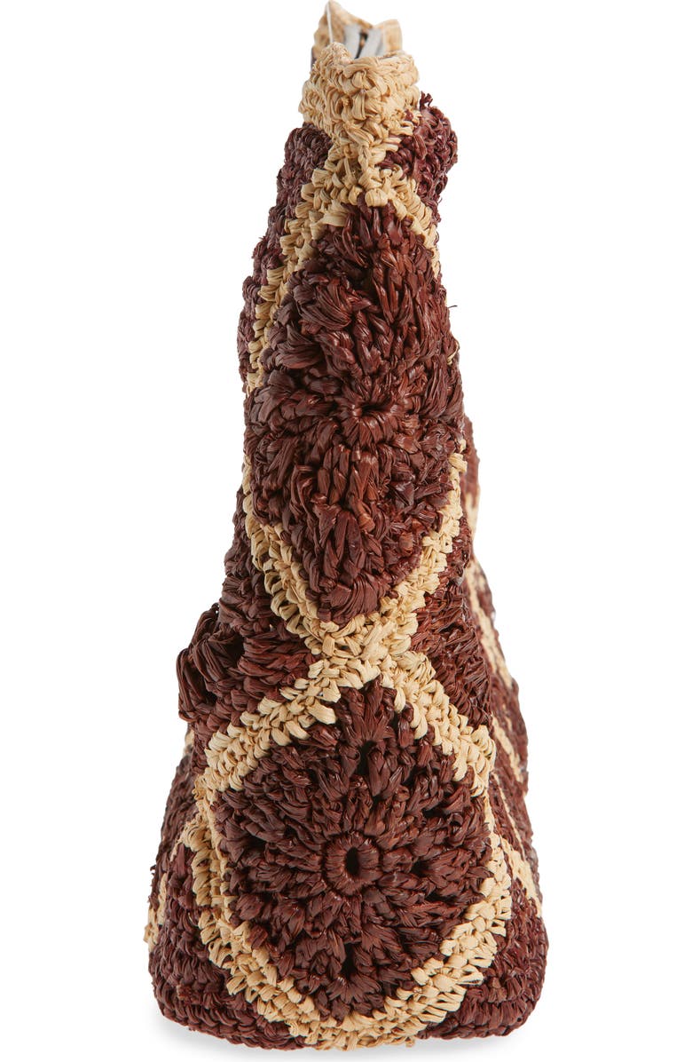 Veronica Beard Vesper Raffia Handbag, Alternate, color, Espresso Multi