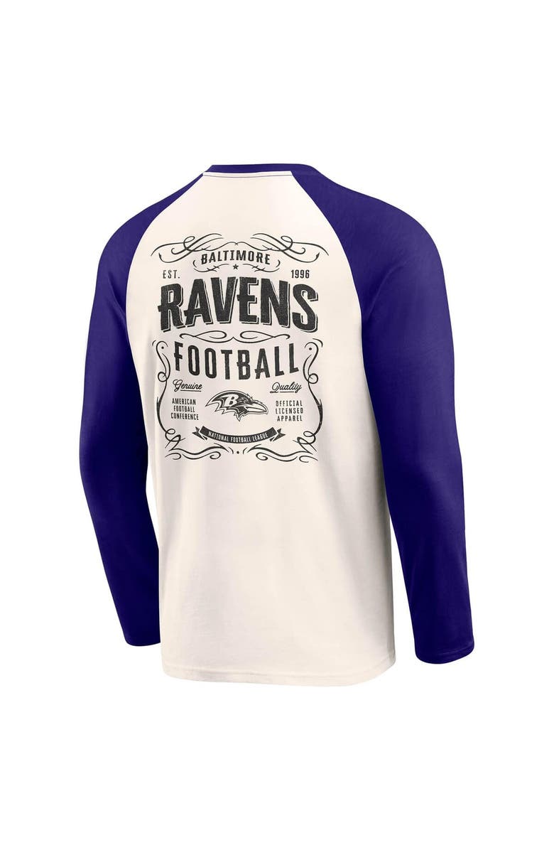 Darius Rucker Collection by Fanatics Men's Darius Rucker Collection by Fanatics Cream/Purple Baltimore Ravens Raglan Henley T-Shirt, Alternate, color, 