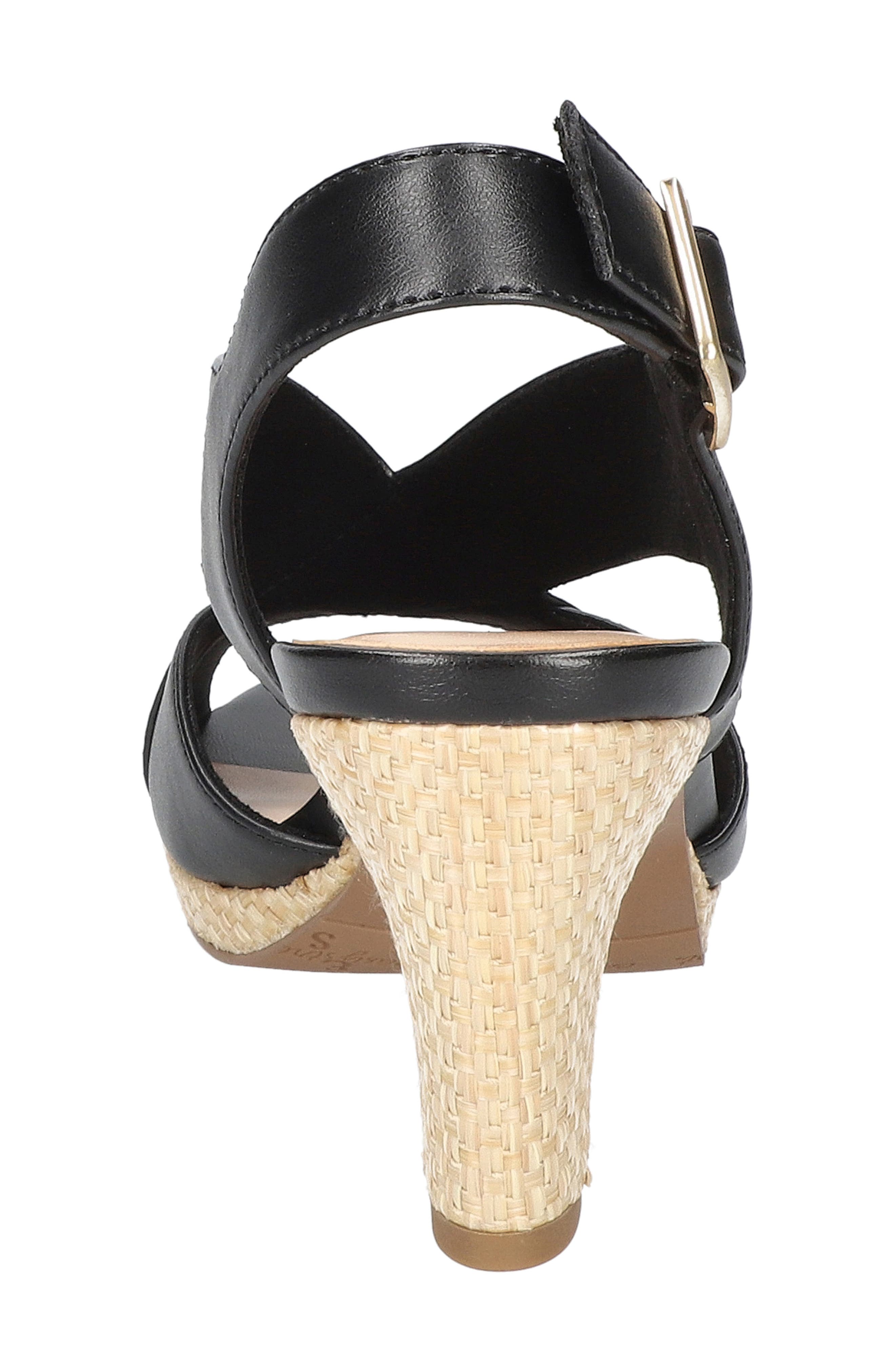 EASY STREET Christy Sandal, Alternate, color, Black With Natural Woven