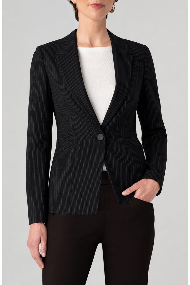 Fitted Cutaway Blazer, Main, color, BLACK MULTI