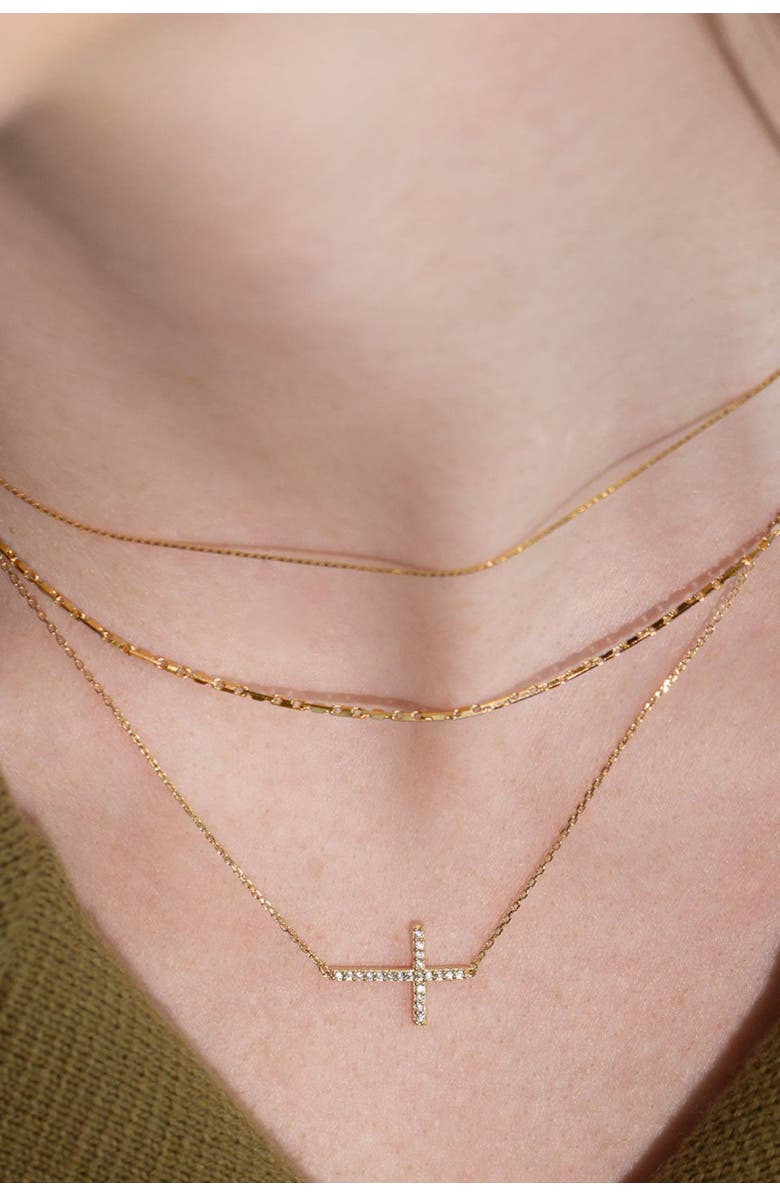 Bearfruit Jewelry Sterling Silver 18k Gold Plated Sharon Basic Chain Necklace, Alternate, color, Gold