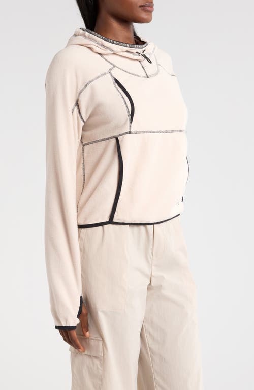 Free People Fp Movement Care On The Run Fleece Funnel Neck Hoodie In Cashmere