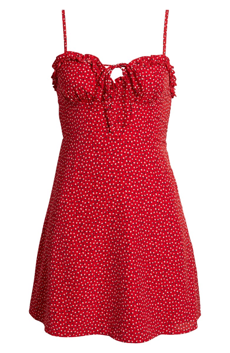 Princess Polly Love Birds Print Sleeveless Minidress, Alternate, color, Red