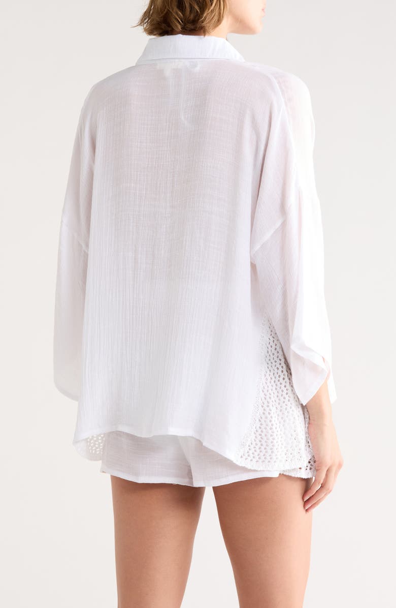 Elan Cover-Up Shirt, Alternate, color, White
