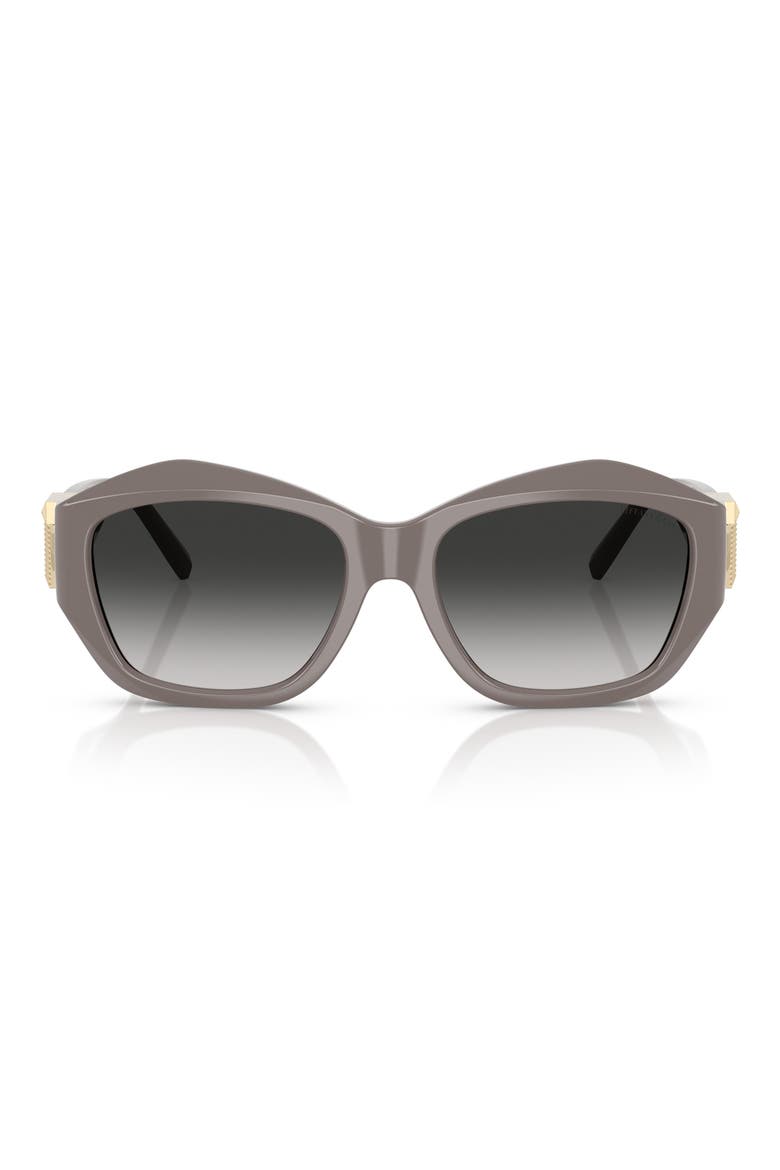 54mm Gradient Pillow Sunglasses, Main, color, CHOCOLATE TRUFFLE / GREY