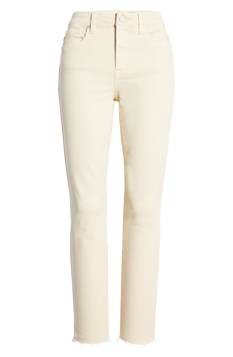 BLANKNYC Madison High Waist Raw Hem Crop Straight Leg Jeans, Alternate, color, 