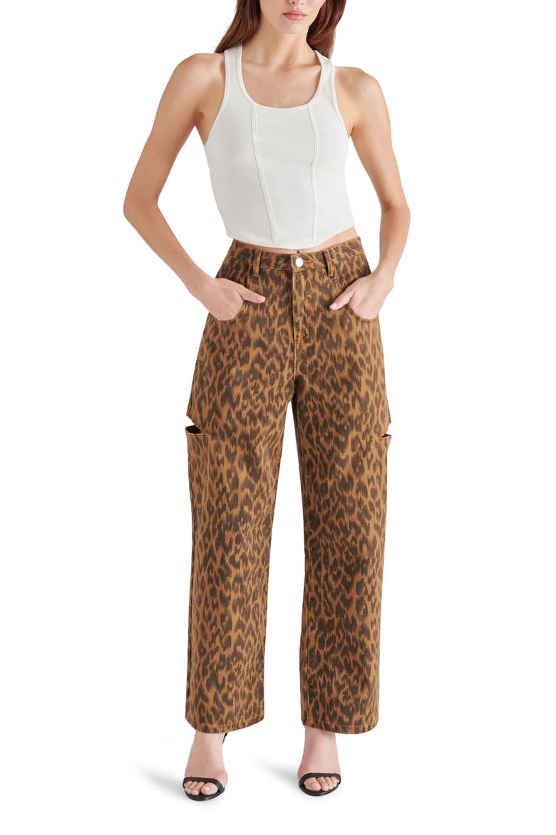 Maise Leopard Print Wide Leg Jeans, Alternate, color, LEOPARD