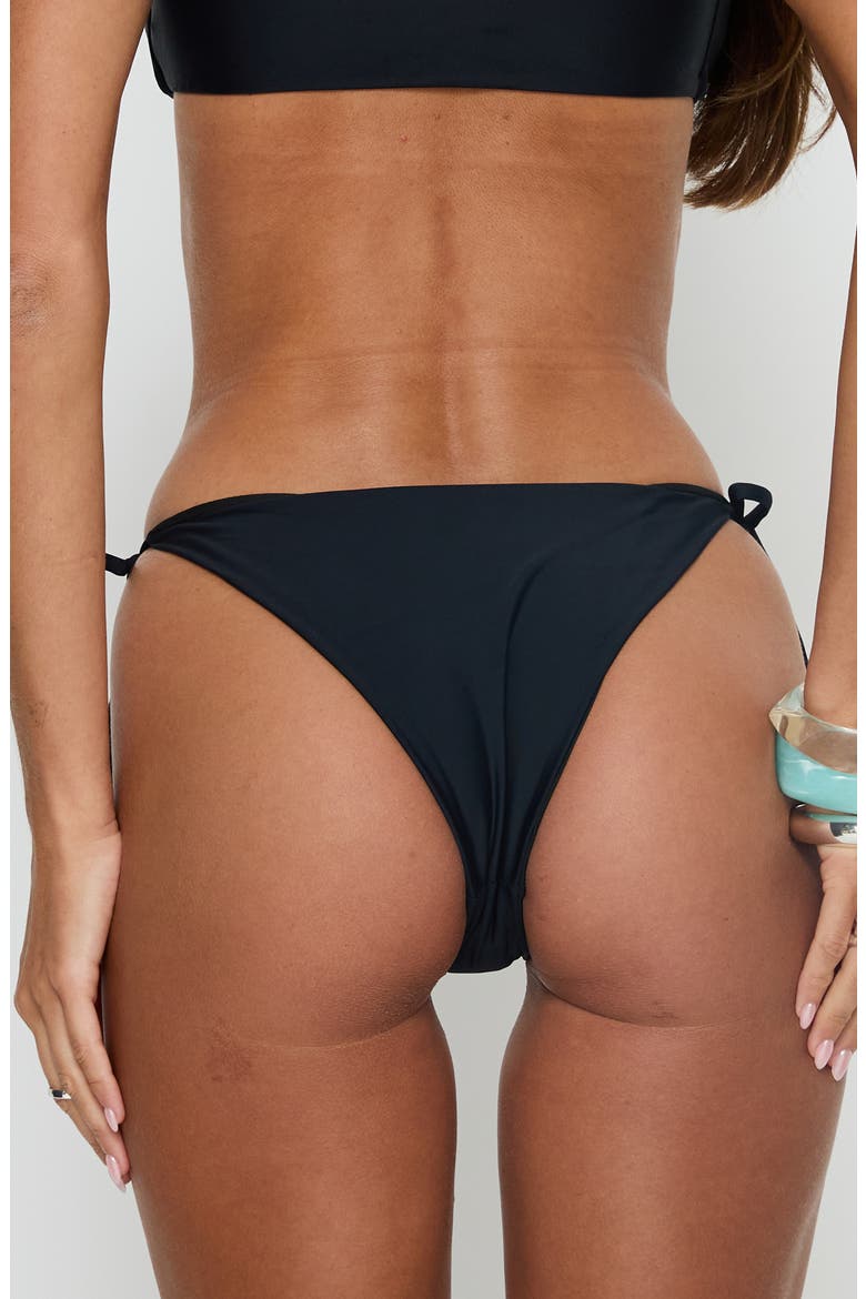 Missie Side Tie Bikini Bottoms, Alternate, color, BLACK