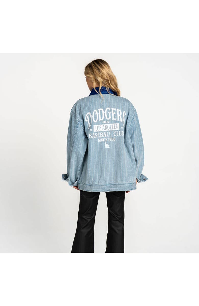 THE WILD COLLECTIVE Women's The Wild Collective  Denim Los Angeles Dodgers Full-Zip Mechanic Jacket, Alternate, color, Denim