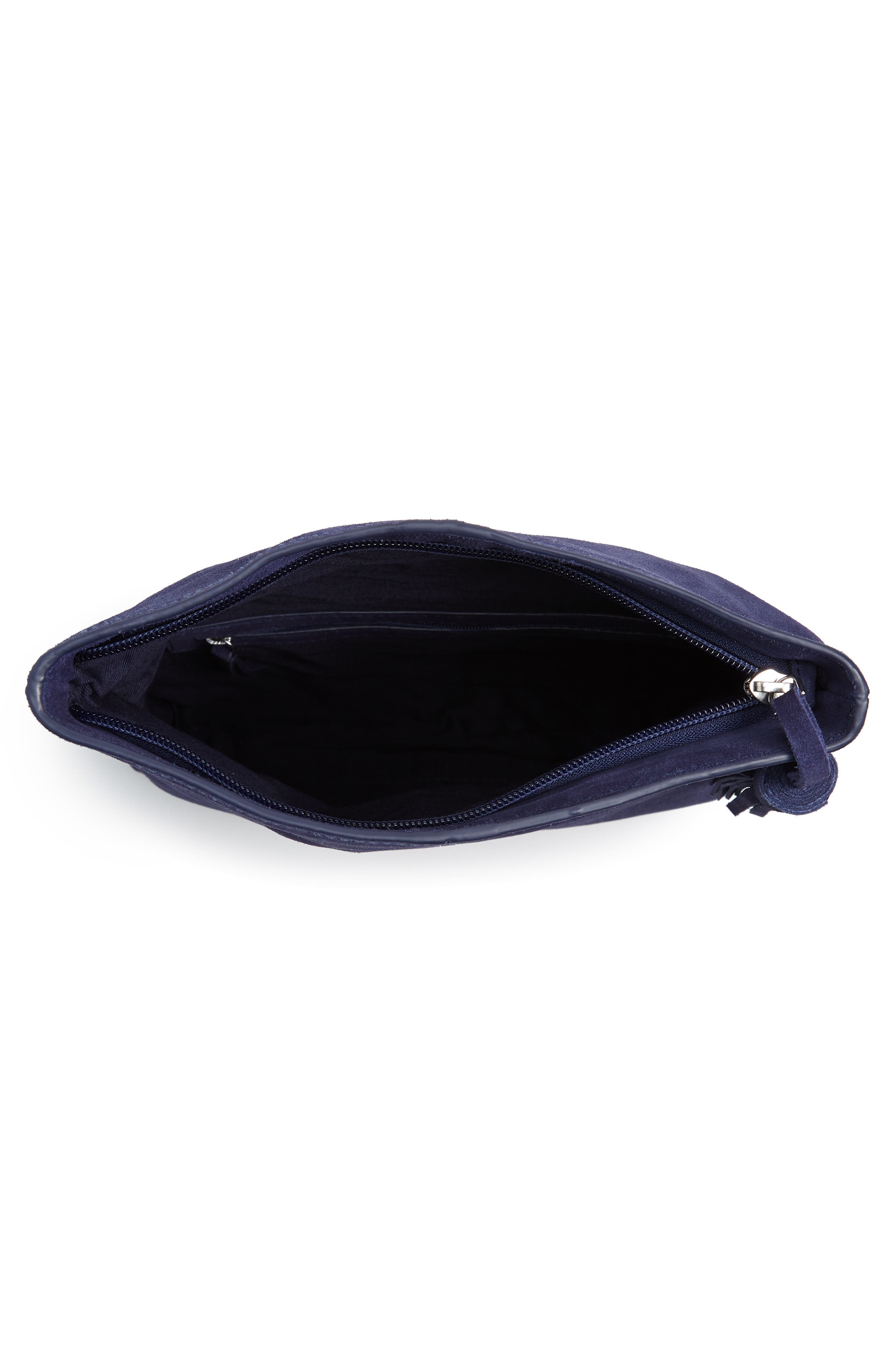 Suede Clutch, Alternate, color, NAVY