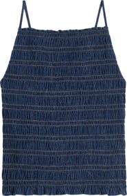 Madewell Denim Smocked Tank