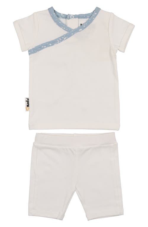 Maniere Manière Cotton Blend T-shirt & Shorts Set In Neutral