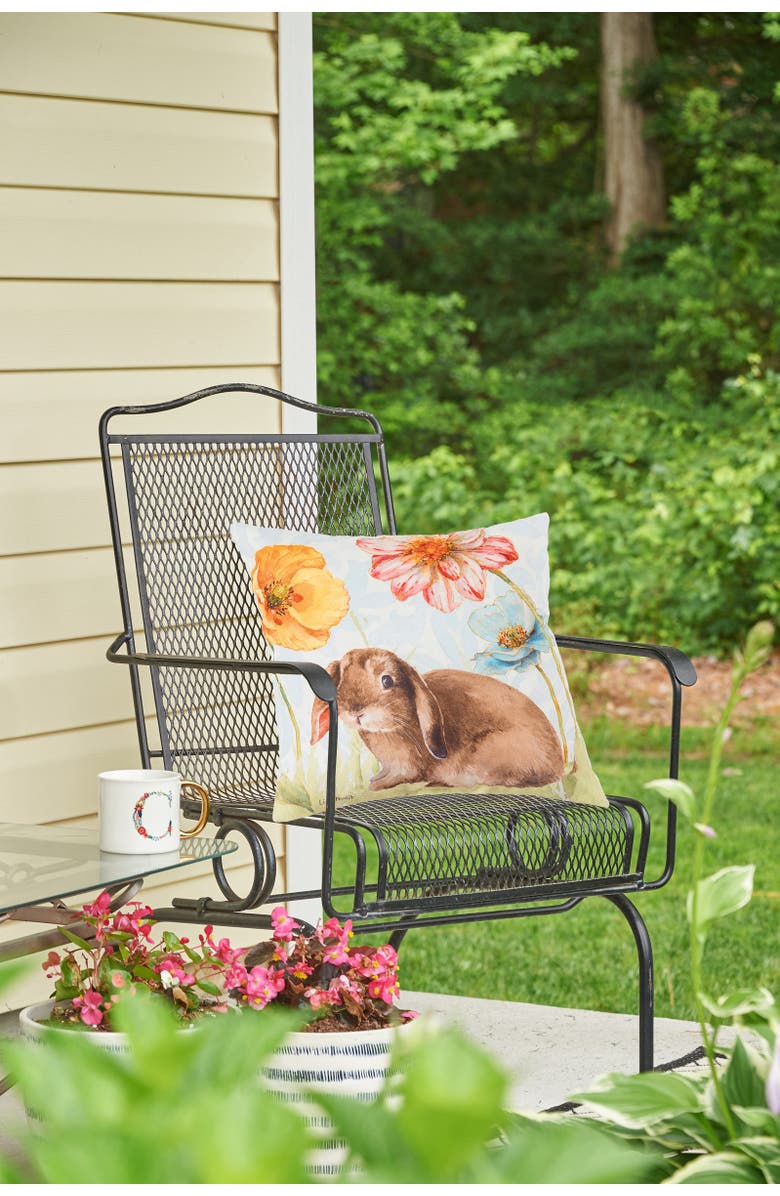 C&F Home Floppy Ear Easter Bunny Indoor/Outdoor Accent Throw Pillow 18" x 18", Alternate, color, Green