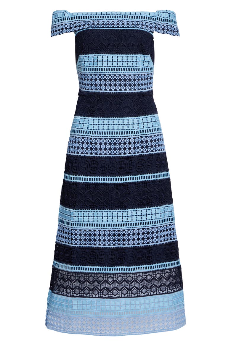 Off-the-Shoulder Lace Dress, Alternate, color, BRIGHT BLUE