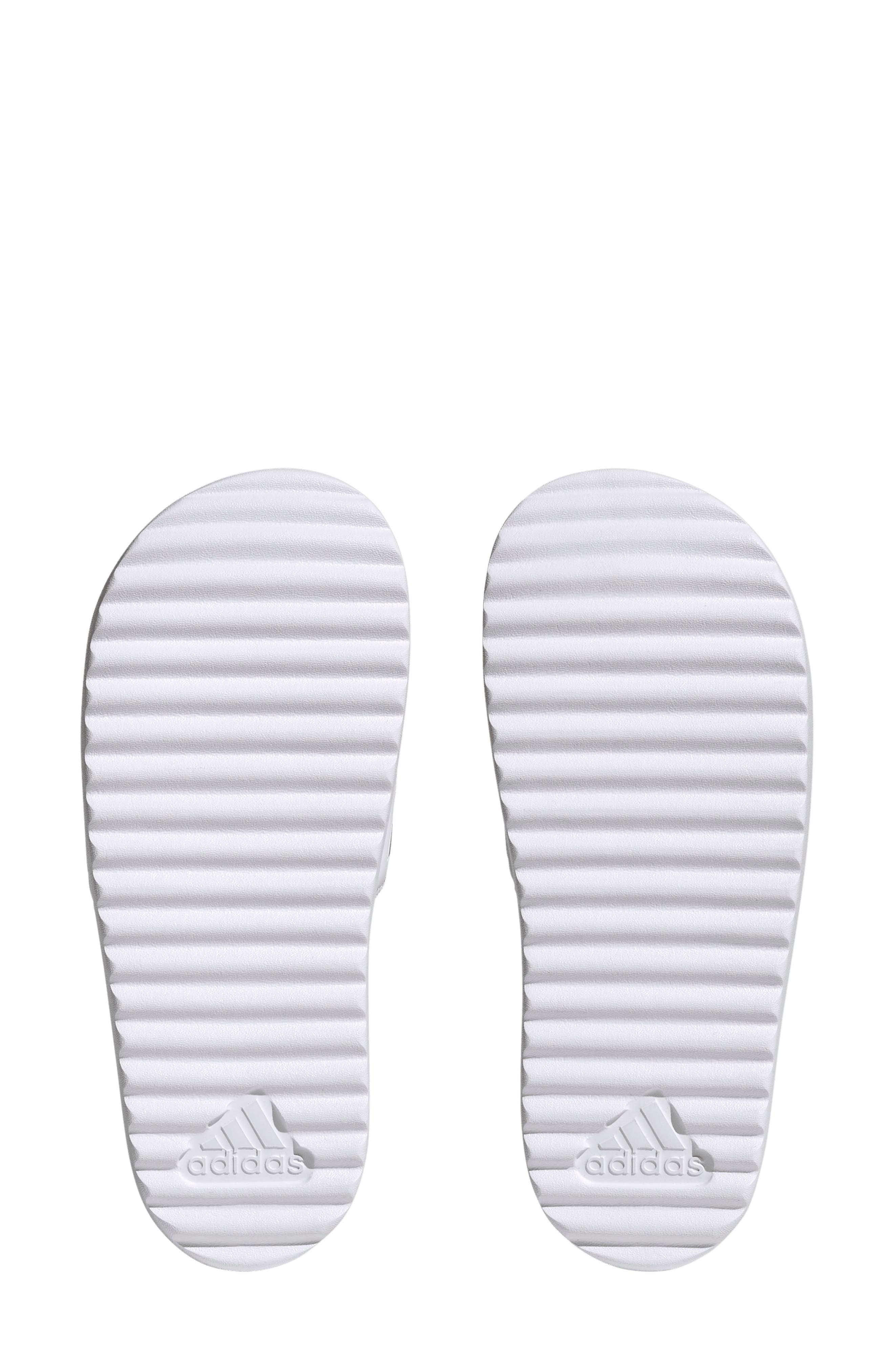 adidas Adilette Sandal, Alternate, color, White/ Met./ Grey One