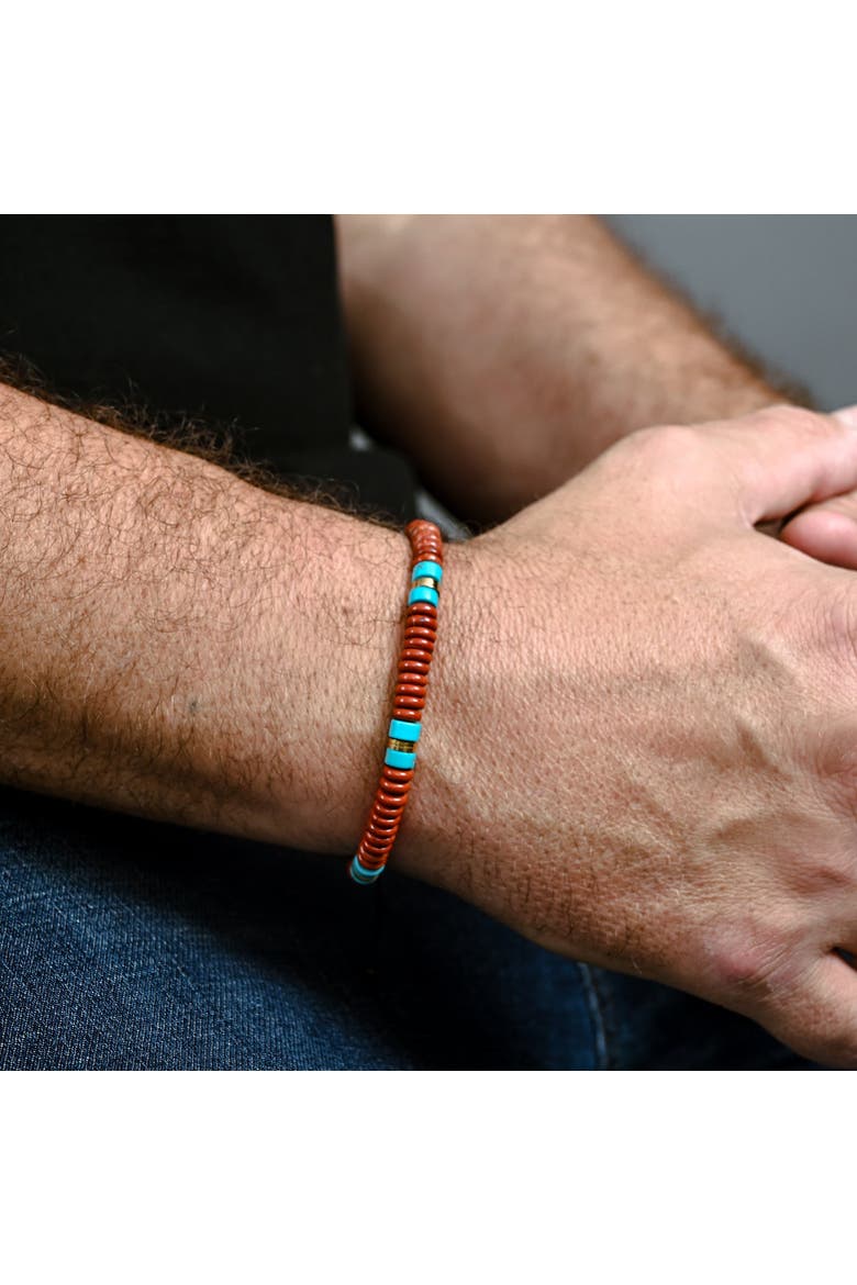 Nomadic Turquoise & Red Jasper Rope Beaded Bracelet, Alternate, color, Red
