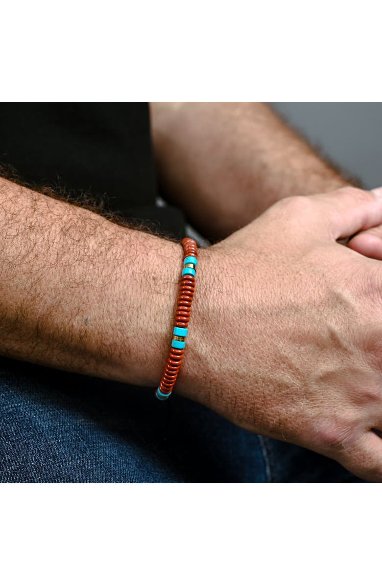 Starfish Project Nomadic Turquoise & Red Jasper Rope Beaded Bracelet, Alternate, color, Red