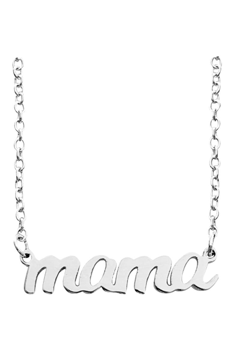 Script Mama Pendant, Main, color, SILVER