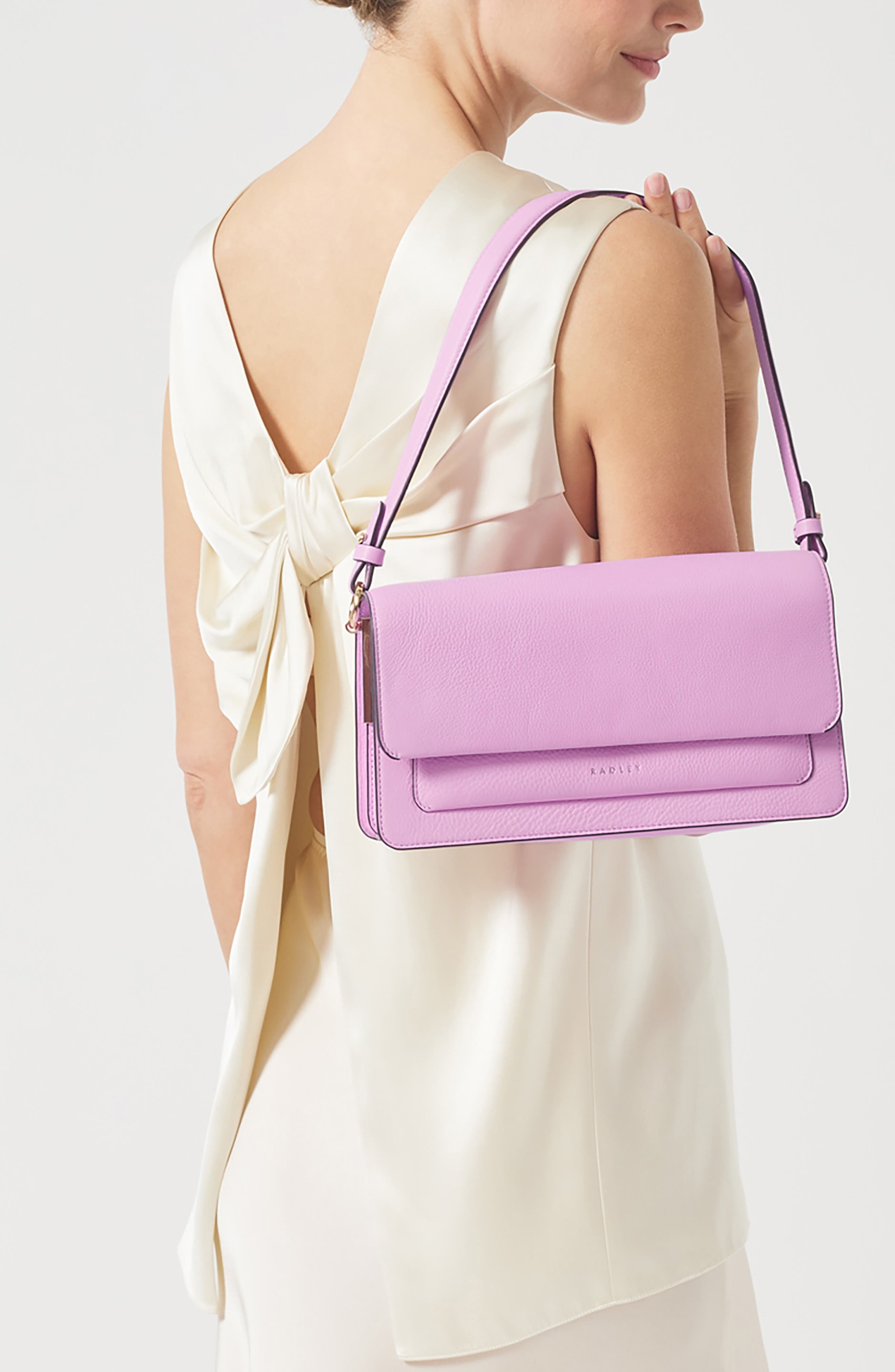 Radley Leather Lane Medium Shoulder Bag, Alternate, color, Sugar Pink