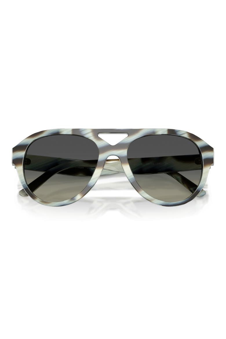 55mm Pilot Sunglasses, Alternate, color, BLUE IVORY HORN / GREY