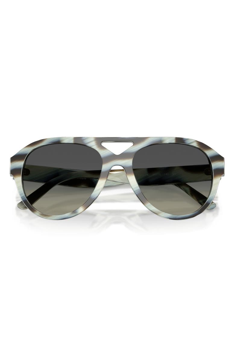 Tory Burch 55mm Pilot Sunglasses, Alternate, color, Blue Ivory Horn / Grey