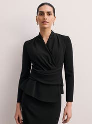 The Fold Belleville Draped Wrap Blouse